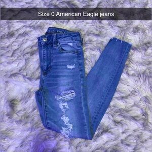 American Eagle Outfitters Women's Distressed Blue Skinny Jeans